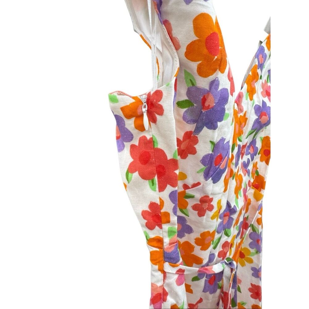 PepperMayo Women's Monday Margs Floral Linen Blend Mini Dress in Blooming Size 2 - Picture 4 of 11